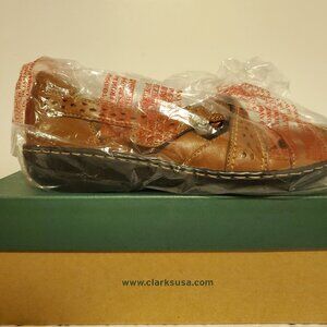 Clarks Bendables Ashland Brown Leather Loafers Comfort Flats Women's Size 12N
